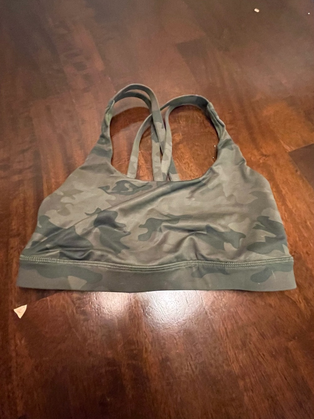 lululemon athletica Olive Camo Strappy Sports Bra